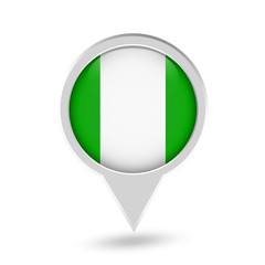 Nigeria Flag Round Pin Icon