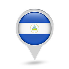 Nicaragua Flag Round Pin Icon