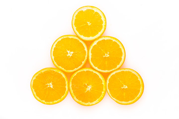 Orange Slices on White Background