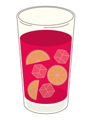 fresh citrus juice with ice cubes vector illustration design