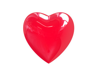 A sweet pink heart with an isolated background 3D rendering