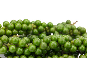 Fresh green pepper on a white background isolated spices for cooking