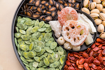 Chinese snack tray for lunar new year