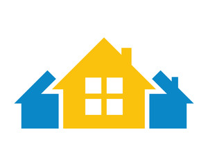 yellow house housing home residence residential real estate image vector icon