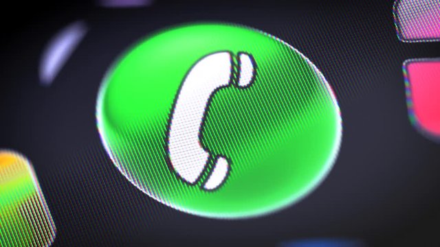 The call icon on the Screen. 4K Resolution. Encoder Prores 4444. Great Quality. Looping.