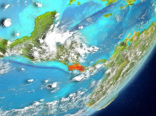 Fototapeta na wymiar Costa Rica from space