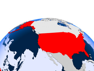 Fototapeta premium Greenland on political globe