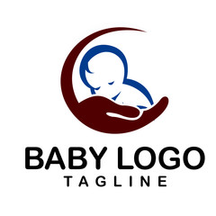 Mom and Baby Logo Vector Template