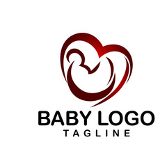 Mom and Baby Logo Vector Template