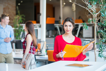 Start up of enterprise, women leader the new company self-confident