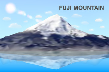 fuji mountain reflex on water vector eps10