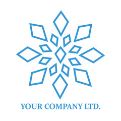 Snowflake made up of multiple diamond shapes. Graphic icon or logo concept.