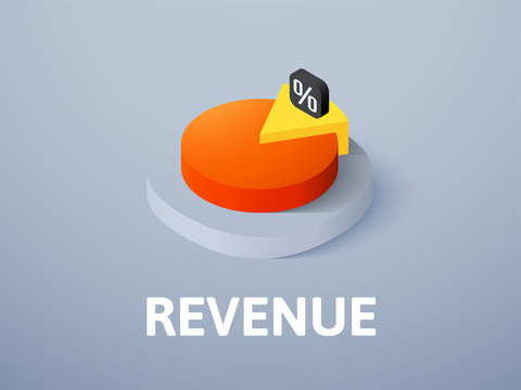 Revenue Isometric Icon, Isolated On Color Background