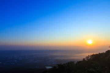 Fototapeta premium View point of Chiang mai city in the morning from Doi suthep, Chiang mai, Thailand