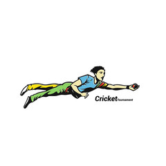 Cricketer catches a ball vector illustration design.
