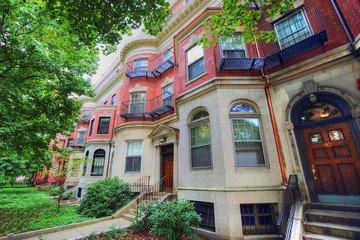 Boston typical houses in historic center