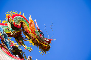 China's religious beliefs, the temple's roof with the transfer of decoration, inlaid craft dragon