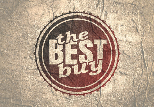 Abstract stamp. Graphic design element. Distressed grunge texture. The best buy text