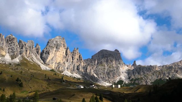 Dolomites Italy landscape - Pizes de Cir Ridge in South Tyrol, Western Dolomites , Italy. Tourist attraction for nature travel and outdoor acticity. Breathtaking landscape of Northern Italy