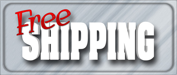 Stock Illustration - Free Shipping, 3D Illustration, Isolated against the Steel Background.