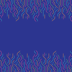 Technology background from colored lines connections for your presentation slide. Abstract information connectivity background. IT-development conception. Neural structure. Vector illustration