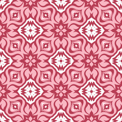 Floral seamless pattern. Red colored background