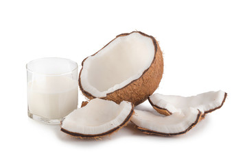 Coconut isolated on the white background. Tropical fruit coconut