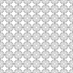Gray floral seamless ornament on white background