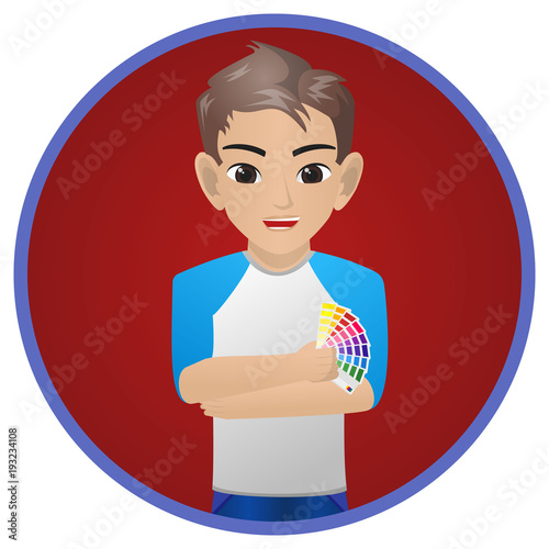 Male Interior Designer Holding Color Palette Stock Image