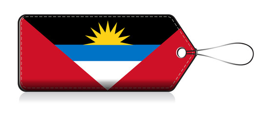 Antigua and Barbuda flag lable, Label of product made in Antigua and Barbuda © VectorPart