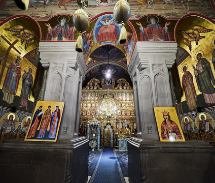 Interior of Putna monastery, Bucovina, Romania
