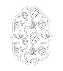 strawberries fresh fruit with leafs frame vector illustration design