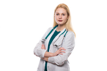 Fototapeta premium Woman doctor with stethoscope