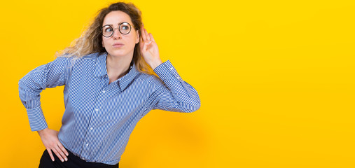 Woman listening to something
