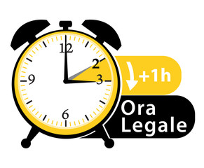 Cambio di orario. Ora legale; Sveglia. Vector icon.