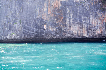 Coast of the island of Phi Phi.Azure water.Thailand