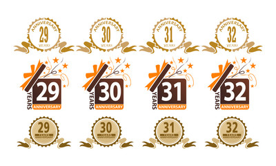 Ribbon Anniversary Template Set