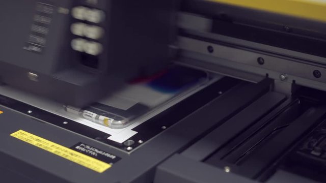 Printer printing colorful image on cellphone case