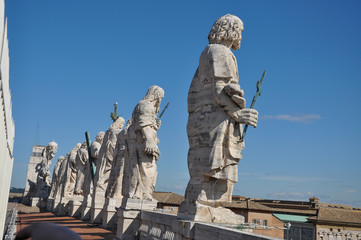 Fototapeta na wymiar Statues of the apostles. Saint Peter's basilica, Vatican