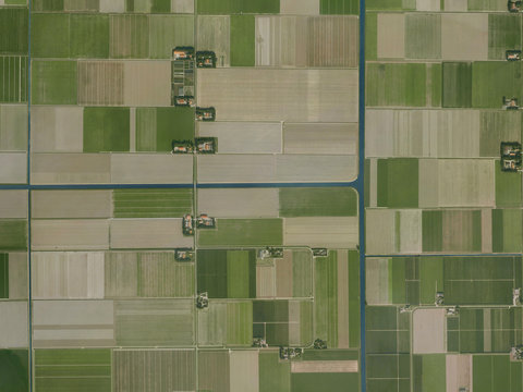 Irrigation Channel and Fields - Agriculture Fields and irrigation canals