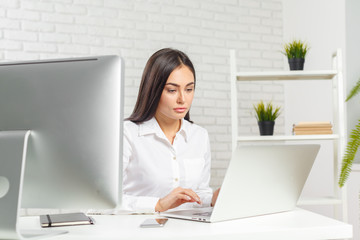 Business woman working in office