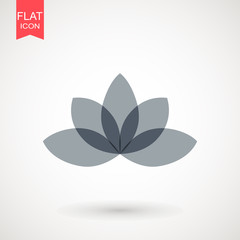 Obraz premium Lotus / Lily Flower Icon. . Element relaxation and rest icon. Premium quality graphic design. Spa sign, symbol for websites, web design, mobile app on white background