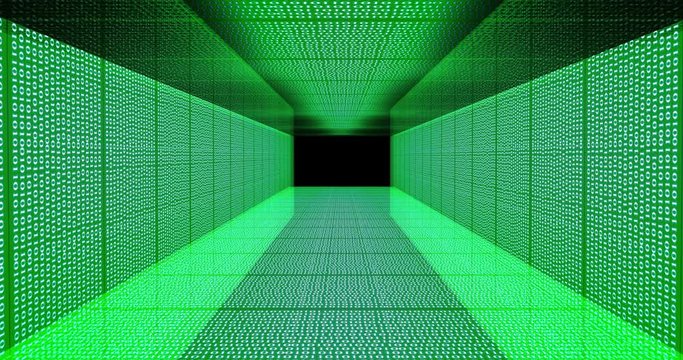 Binary code numbers - concept of searching and finding the right code, information, bug, virus, etc.
