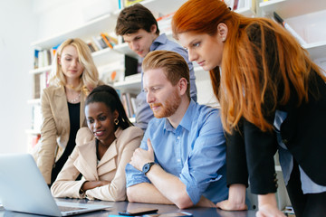 Fototapeta premium Multiethnic people working in modern office