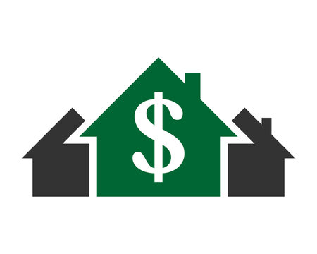 dollar house home economy currency finance image vector icon symbol