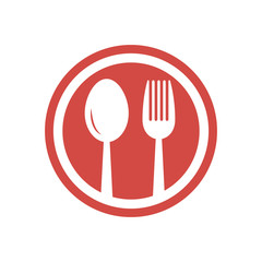 Restaurant Icon Logo Template  red