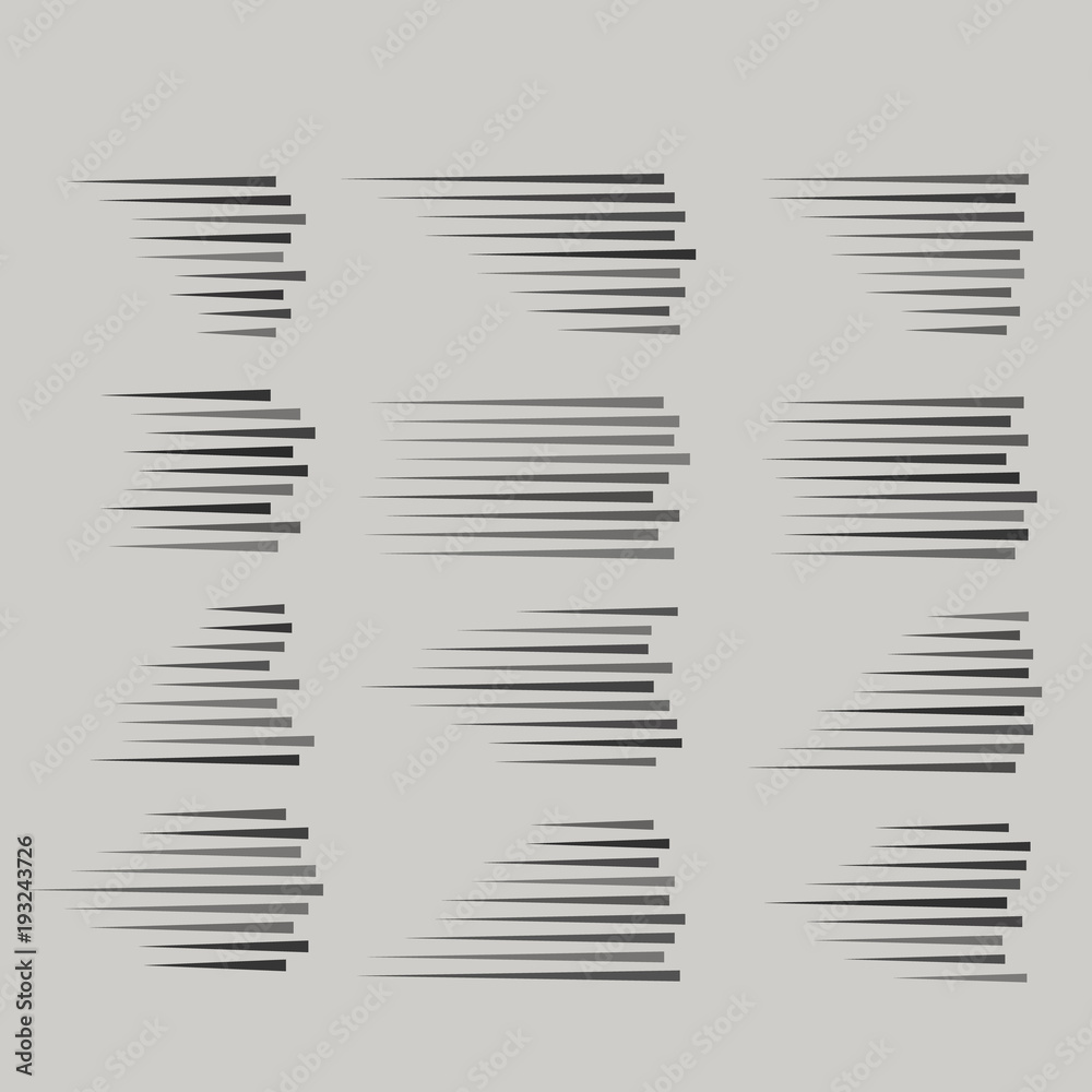 Poster speed lines isolated. motion effect. black lines on white background.