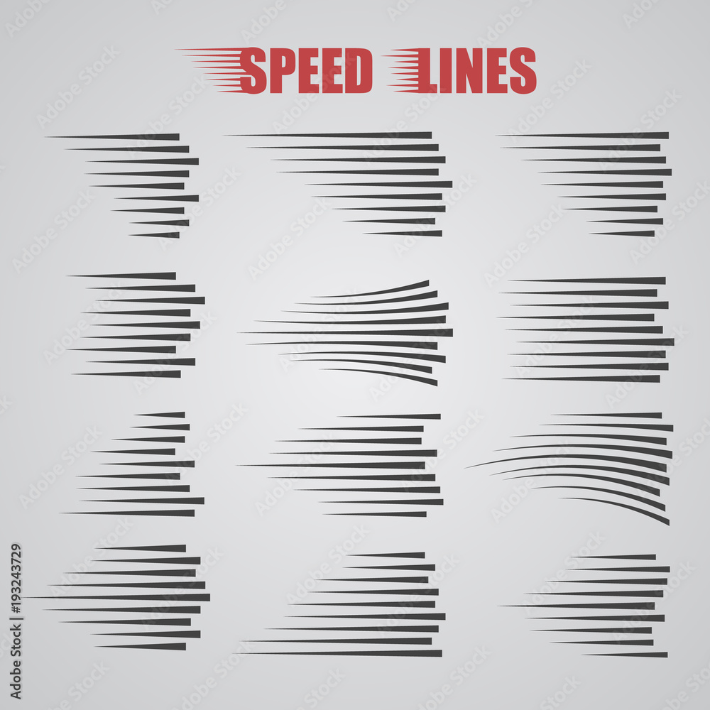 Poster speed lines isolated. motion effect. black lines on white background.