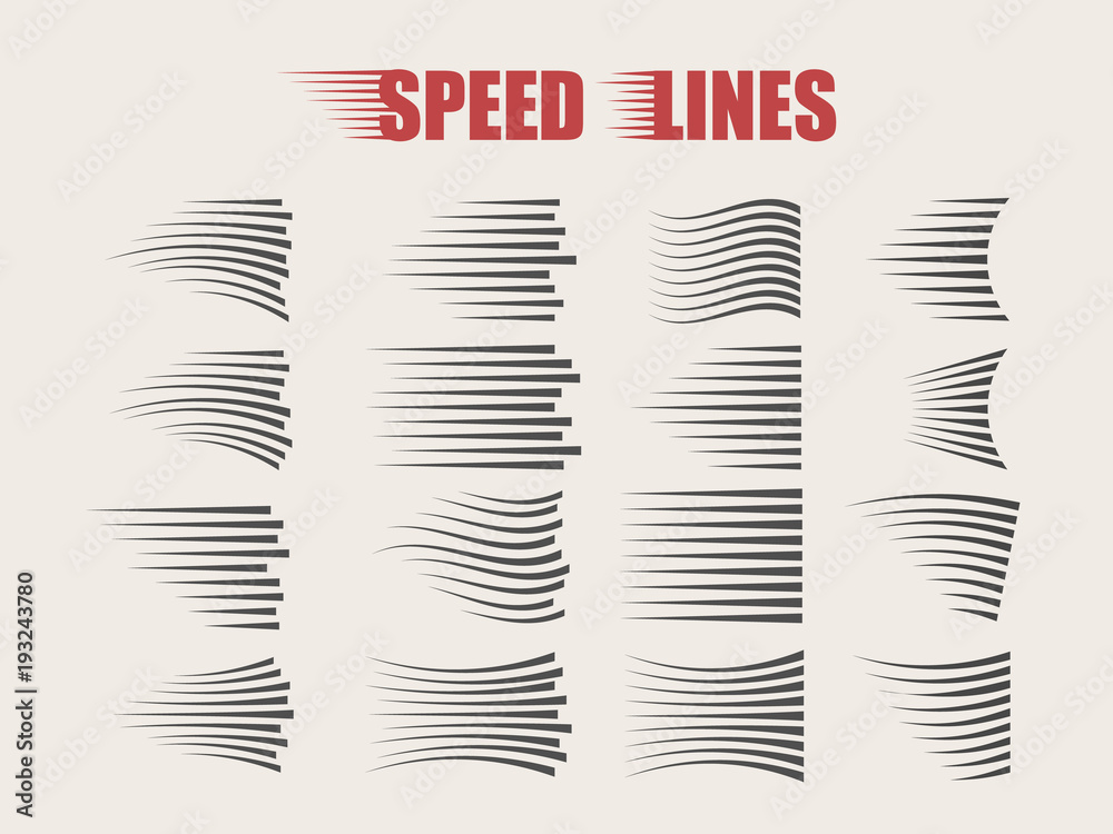 Poster speed lines isolated. motion effect. black lines on white background.