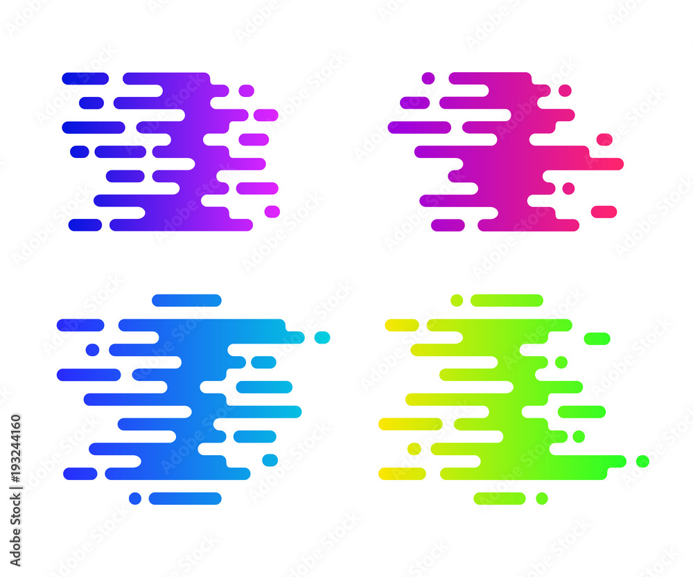 Aufkleber abstract colorful gradient signs for your design. speed icons set.